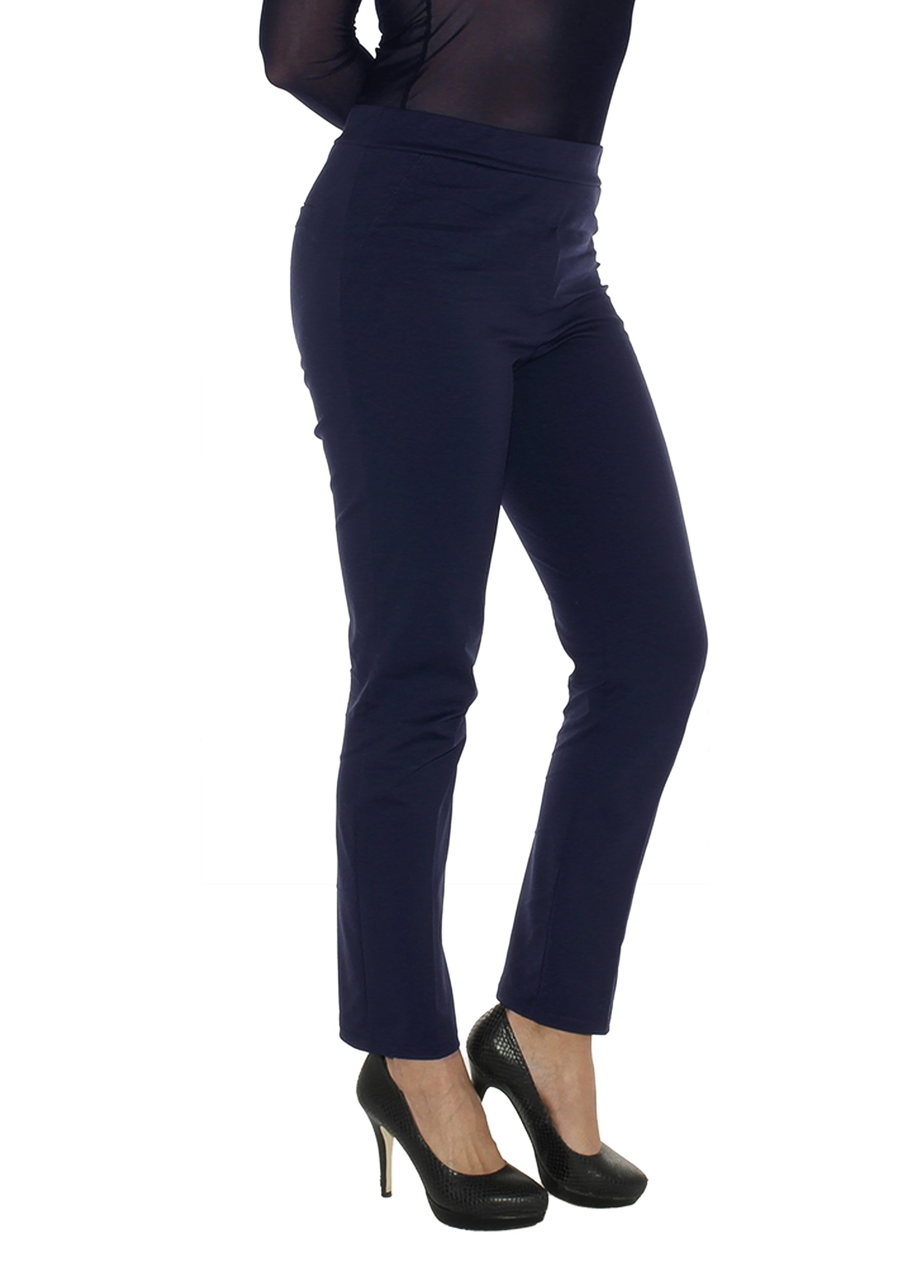 Cloth Trousers Ladies Chino Slim Fit Long Pull on Fashion Casual 1548 - Picture 16 of 19