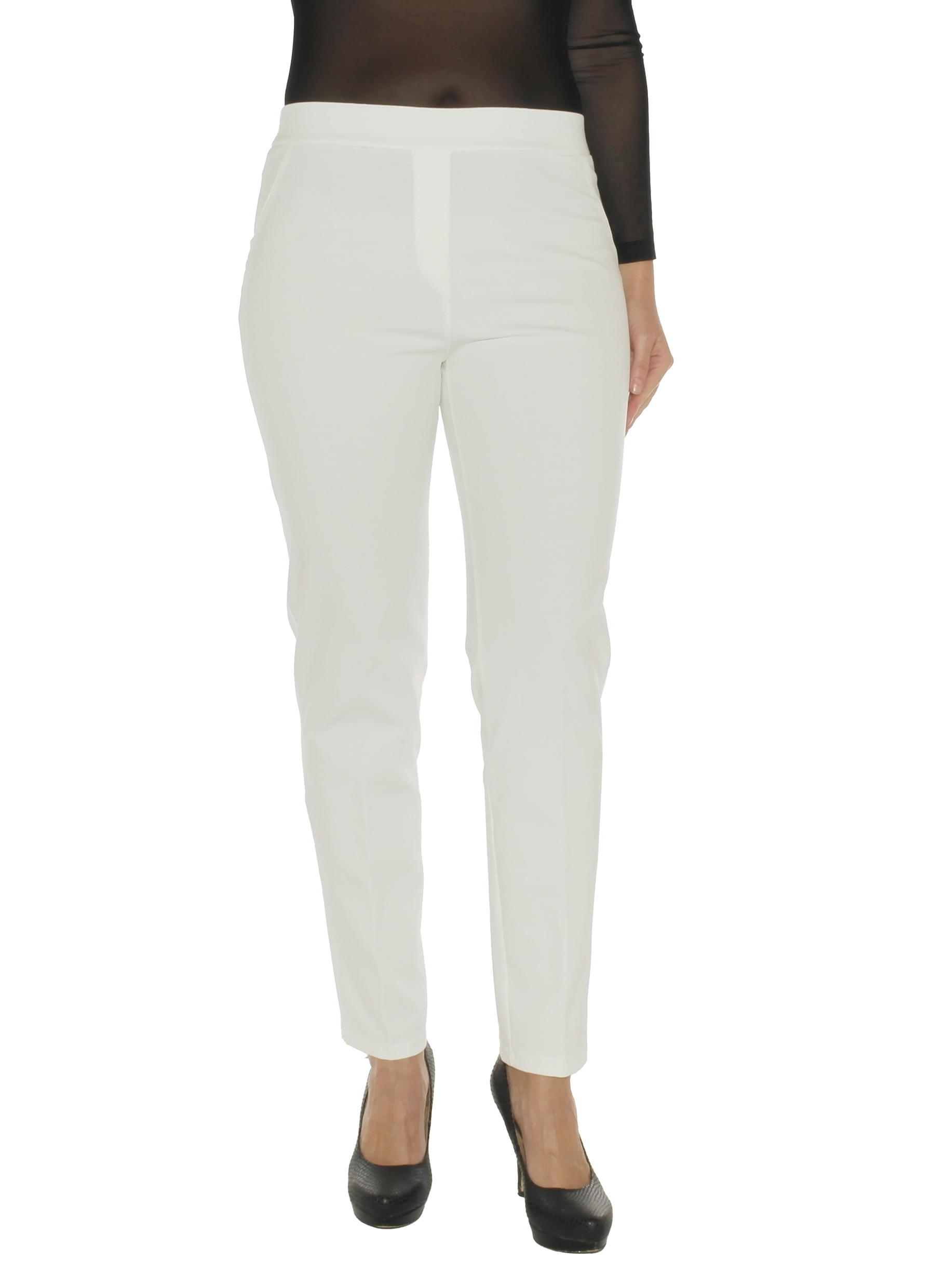 Cloth Trousers Ladies Chino Slim Fit Long Pull on Fashion Casual 1548 - Picture 19 of 19