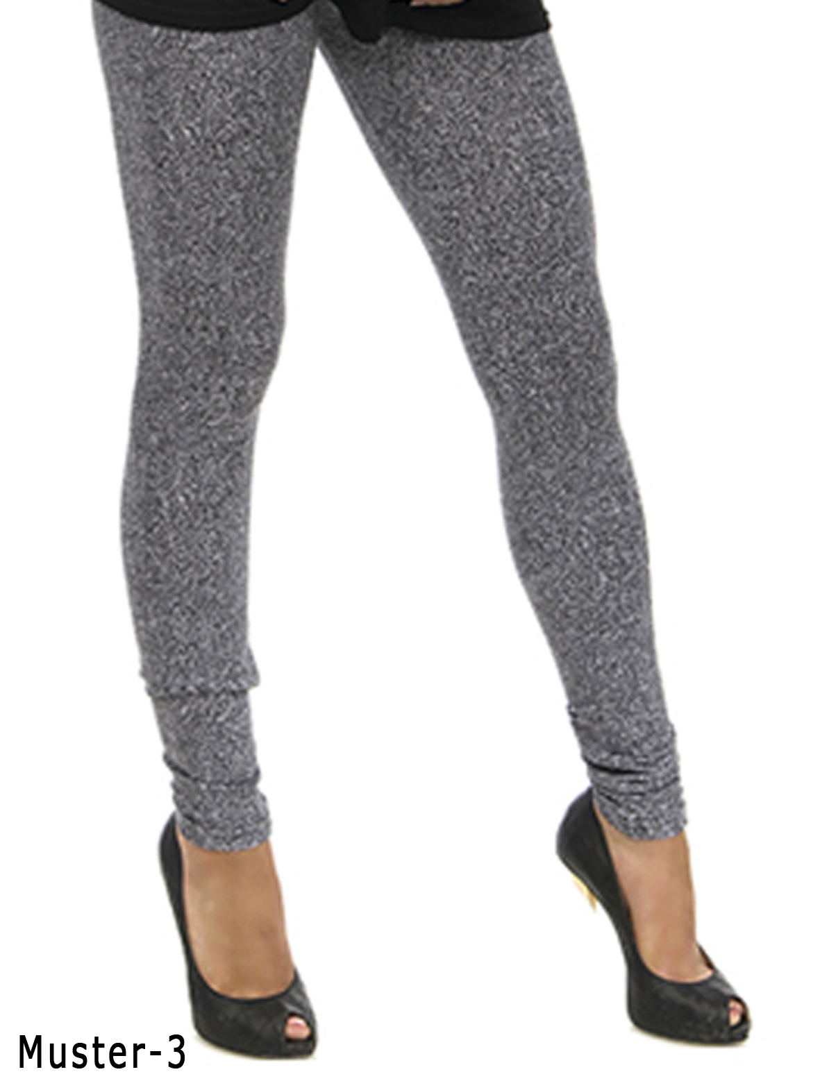 Damen lange Leggings hoher Bund Hose Stretch gekämmte Baumwolle gemustert - Picture 21 of 27